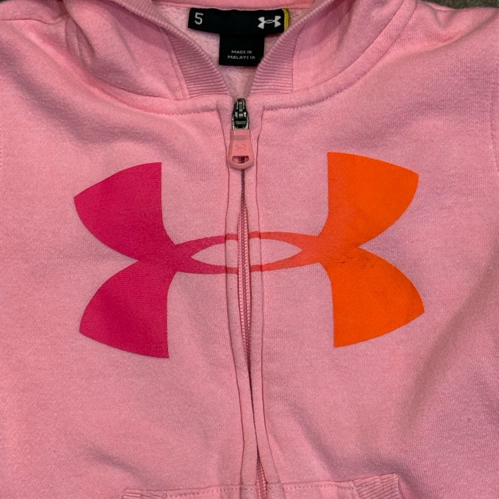 Under Armour Kids Pink Hoodie Jacket - Picture 2 of 4